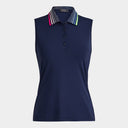 gfore-2023-womens-pleated-contrast-collar-silky-tech-nylon-sleeveless-polo