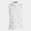 G/FORE 2024SS WOMEN'S EMBROIDERED ICON TECH PIQUÉ SLEEVELESS POLO