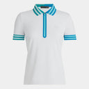 G/FORE 24SS LOGO EMBOSSÉ COL CÔTELÉ QRT ZIP TECH POLO PIQUE