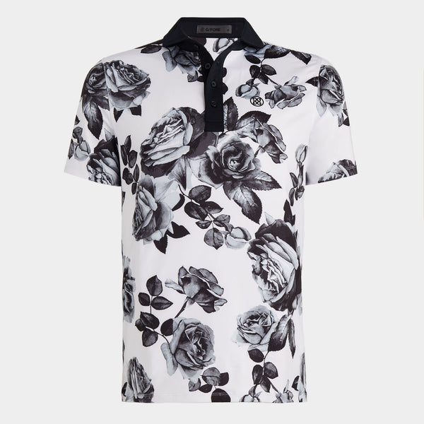 G/FORE 2024SS MEN PHOTO FLORAL TECH JERSEY MODERN SPREAD COLLAR POLO