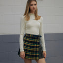 Kandini 2023FW Mixed Check Pleats Skirt