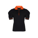 Kandini Women Color Round Polo shirts with Puff sleeve