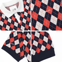 Kandini Women Argyle Jacquard V-Neck Top