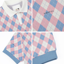 Kandini Women Argyle Jacquard V-Neck Top