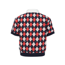 Kandini Women Argyle Jacquard V-Neck Top