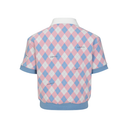 Kandini Women Argyle Jacquard V-Neck Top