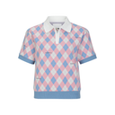 Kandini Women Argyle Jacquard V-Neck Top