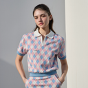 Kandini Women Argyle Jacquard V-Neck Top