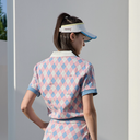 Kandini Women Argyle Jacquard V-Neck Top