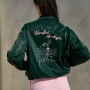 Kandini Women Glossy Embroidered Zip Jacket