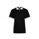 Kandini Women Jacquard Collar pique T-shirt (Black)