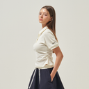 Kandini Women Side Shirring Cropped Polo