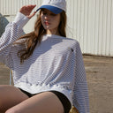 Kandini Women Stripe Linen T-shirt
