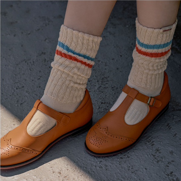 Kandini Women  Ribbed Stripe Crew Socks