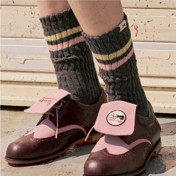 Kandini Women  Ribbed Stripe Crew Socks