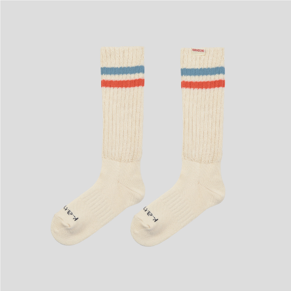 Kandini Women  Ribbed Stripe Crew Socks