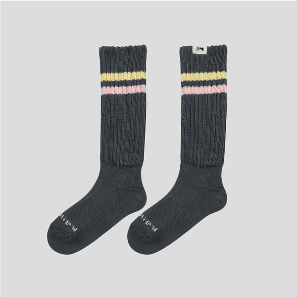Kandini Women  Ribbed Stripe Crew Socks