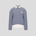 Kandini Women Ribbed Stripe Polo Top