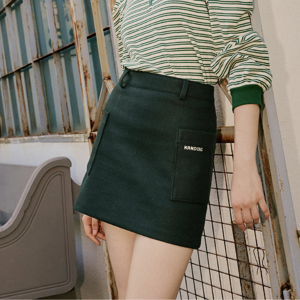 Kandini Women Wool Touch Pocket Skirt