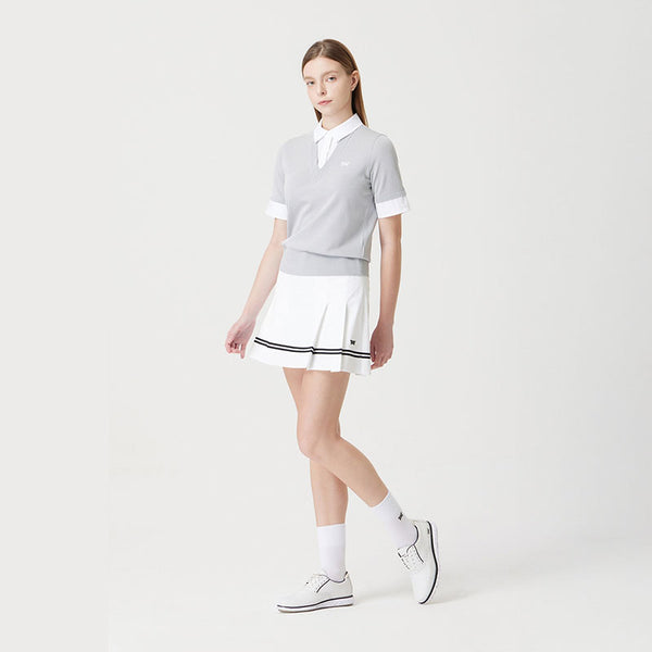 PXG KOREA WOMEN PERFORATION PLEATED SKIRT