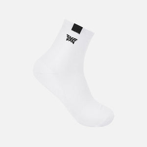 PXG Men's Jacquard Logo Ankle Socks in White