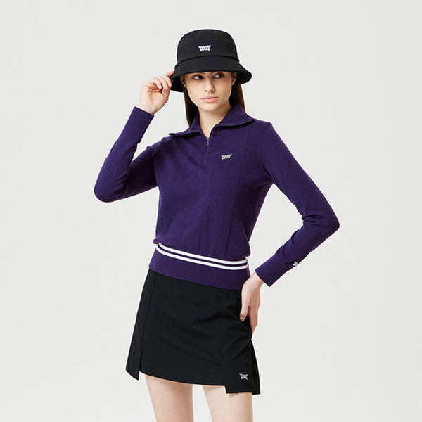 PXG KOREA 2024FW WOMEN HALF ZIP-UP SWEATER