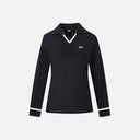 PXG KOREA WOMEN KNIT COLLAR HALF ZIP-UP T-SHIRTS