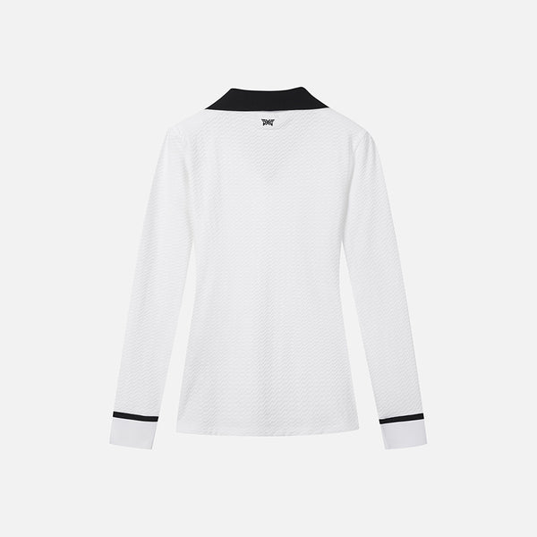 PXG KOREA 2024FW WOMEN KNIT COLLAR HALF ZIP-UP T-SHIRTS