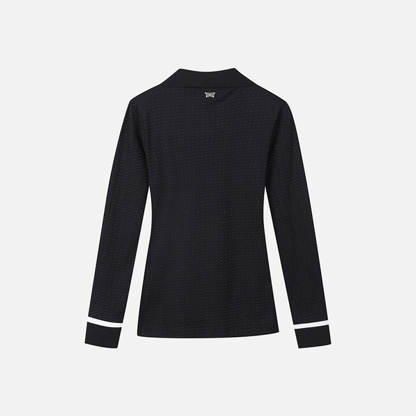 PXG KOREA 2024FW WOMEN KNIT COLLAR HALF ZIP-UP T-SHIRTS