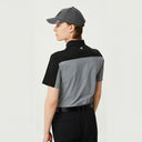 PXG KOREA MEN SUMMER COLOR BLOCKED COLLAR SHORT SLEEVE T-SHIRT