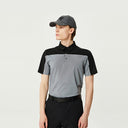 PXG KOREA MEN SUMMER COLOR BLOCKED COLLAR SHORT SLEEVE T-SHIRT