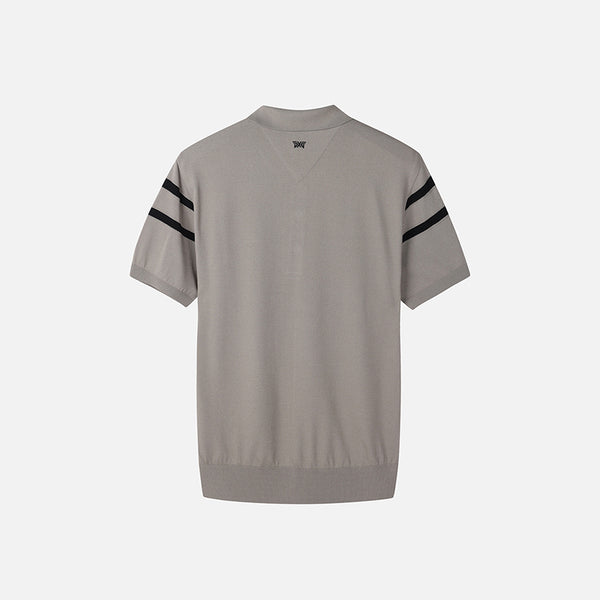 PXG KOREA MEN SUMMER LINE POINT COLLARED SHORT SLEEVE KNIT