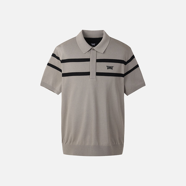 PXG KOREA MEN SUMMER LINE POINT COLLARED SHORT SLEEVE KNIT