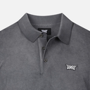 PXG KOREA Men Two Tone Collared Short Sleeve Sweater