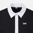 PXG KOREA WOMEN COLOR BLOCK MIDDLE SLEEVE POLO SHORT-SLEEVE