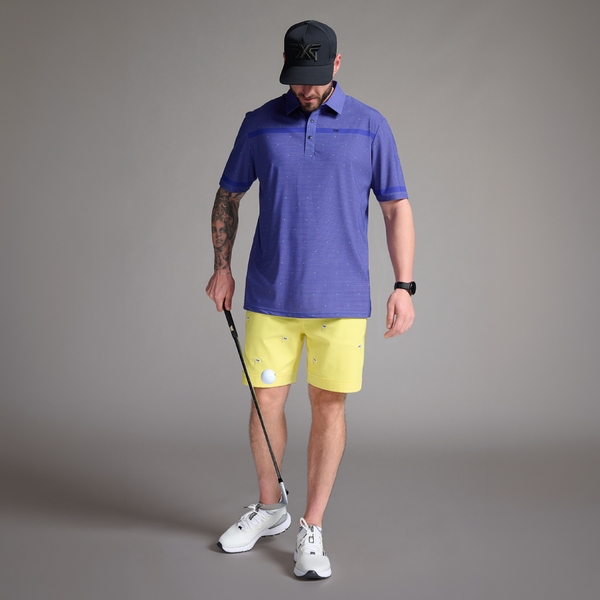 PXG USA Comfort Fit Basket Weave Print Polo