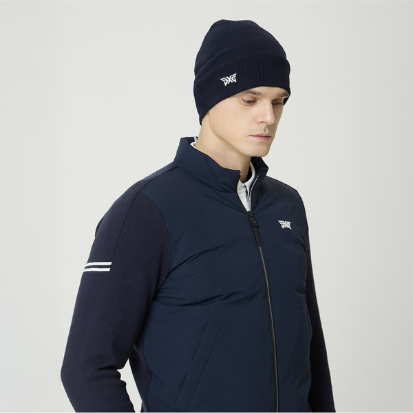 PXG KOREA MEN WINTER LINE POINT HYBRID DOWN SWEATER CARDIGAN