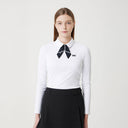 PXG KOREA Women Scarf Collar Long Sleeve