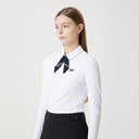 PXG KOREA Women Scarf Collar Long Sleeve