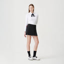 PXG KOREA Women Scarf Collar Long Sleeve