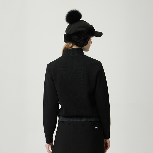 PXG KOREA WOMEN WINTER KNIT HYBRID HIGH NECK DOWN CARDIGAN