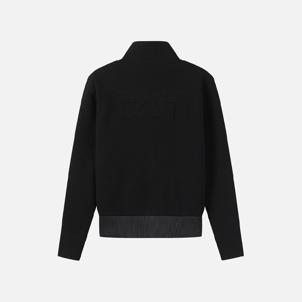 PXG KOREA WOMEN WINTER KNIT HYBRID HIGH NECK DOWN CARDIGAN