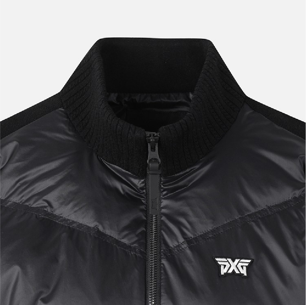PXG KOREA WOMEN WINTER KNIT HYBRID HIGH NECK DOWN CARDIGAN