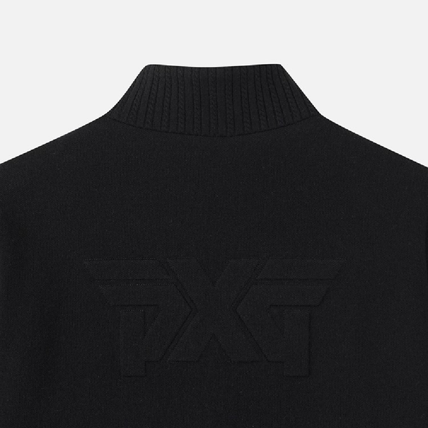PXG KOREA WOMEN WINTER KNIT HYBRID HIGH NECK DOWN CARDIGAN