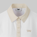 PXG KOREA WOMEN COLOR BLOCK MIDDLE SLEEVE POLO SHORT-SLEEVE
