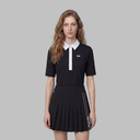 PXG KOREA WOMEN COLOR BLOCK MIDDLE SLEEVE POLO SHORT-SLEEVE
