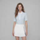 PXG KOREA WOMEN COLOR BLOCK MIDDLE SLEEVE POLO SHORT-SLEEVE