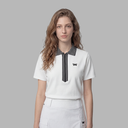 PXG KOREA WOMEN KNIT HYBRID COLLARED SHORT-SLEEVE