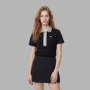 PXG KOREA WOMEN KNIT HYBRID COLLARED SHORT-SLEEVE