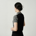 PXG KOREA Women Short Sleeve Collared Sweater
